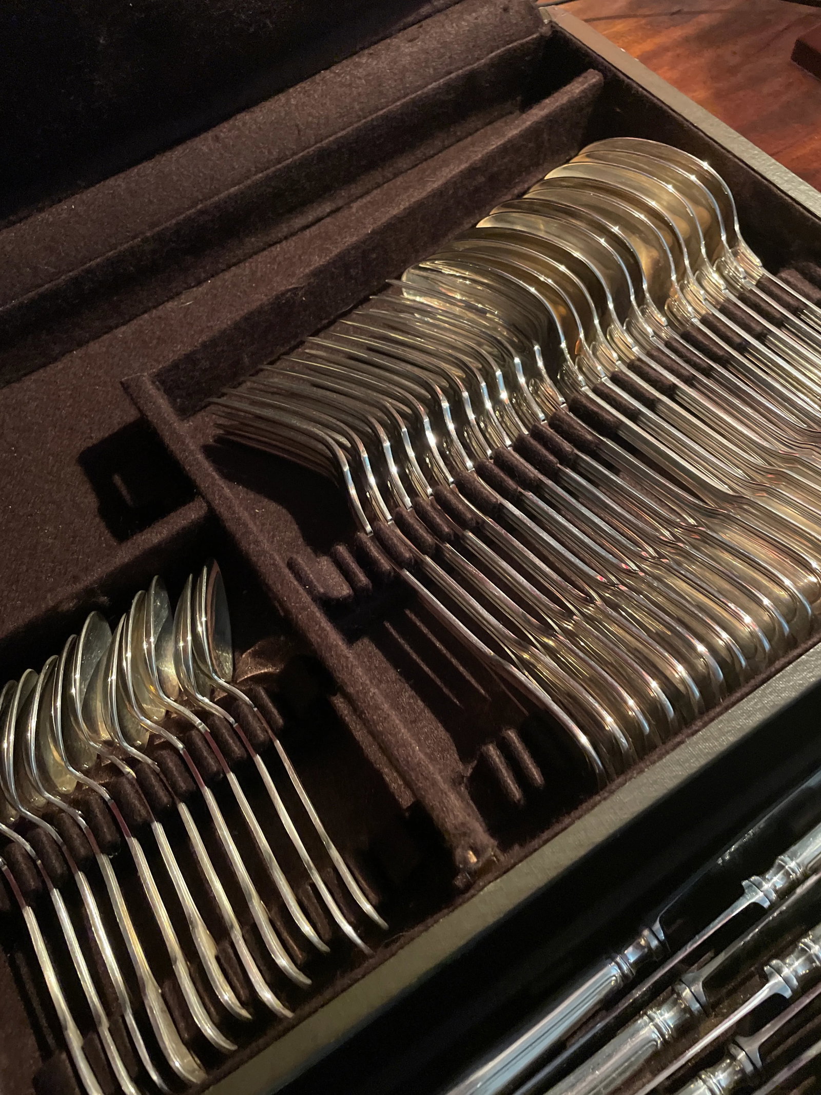 20th Century St. Medard French Silverplate Fiddle Thread Flatware Service- 48 Pieces - 9