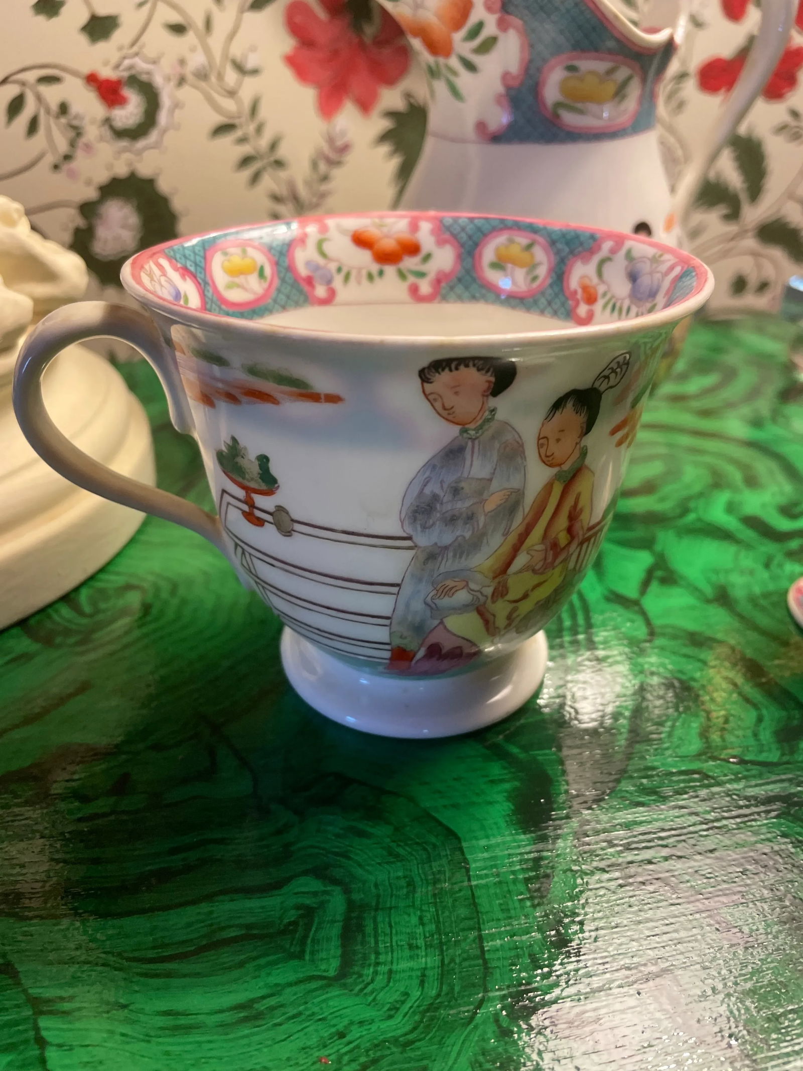 Late 18th Century Hall Porcelain Breakfast Service Mandarin Chinoiserie, 23 Pieecs - 4