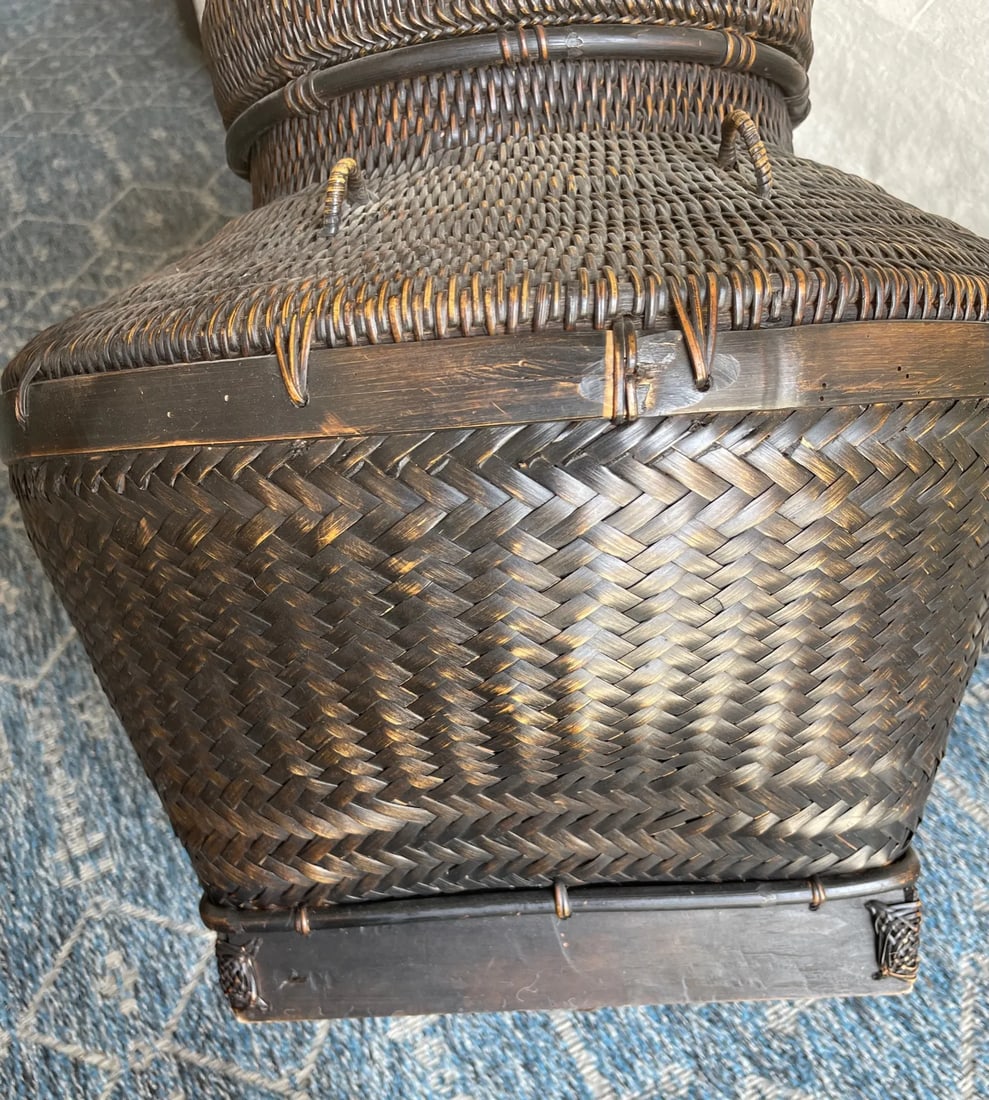 Handcrafted Tribal Woven Lidded Basket - 3