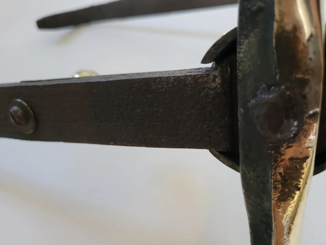 Antique Period American Brass Fireplace Andirons, Circa 1820 - 8