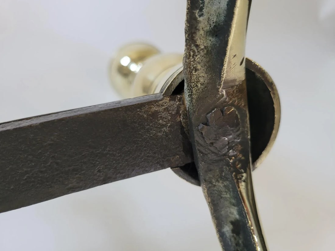 Antique Period American Brass Fireplace Andirons, Circa 1820 - 9