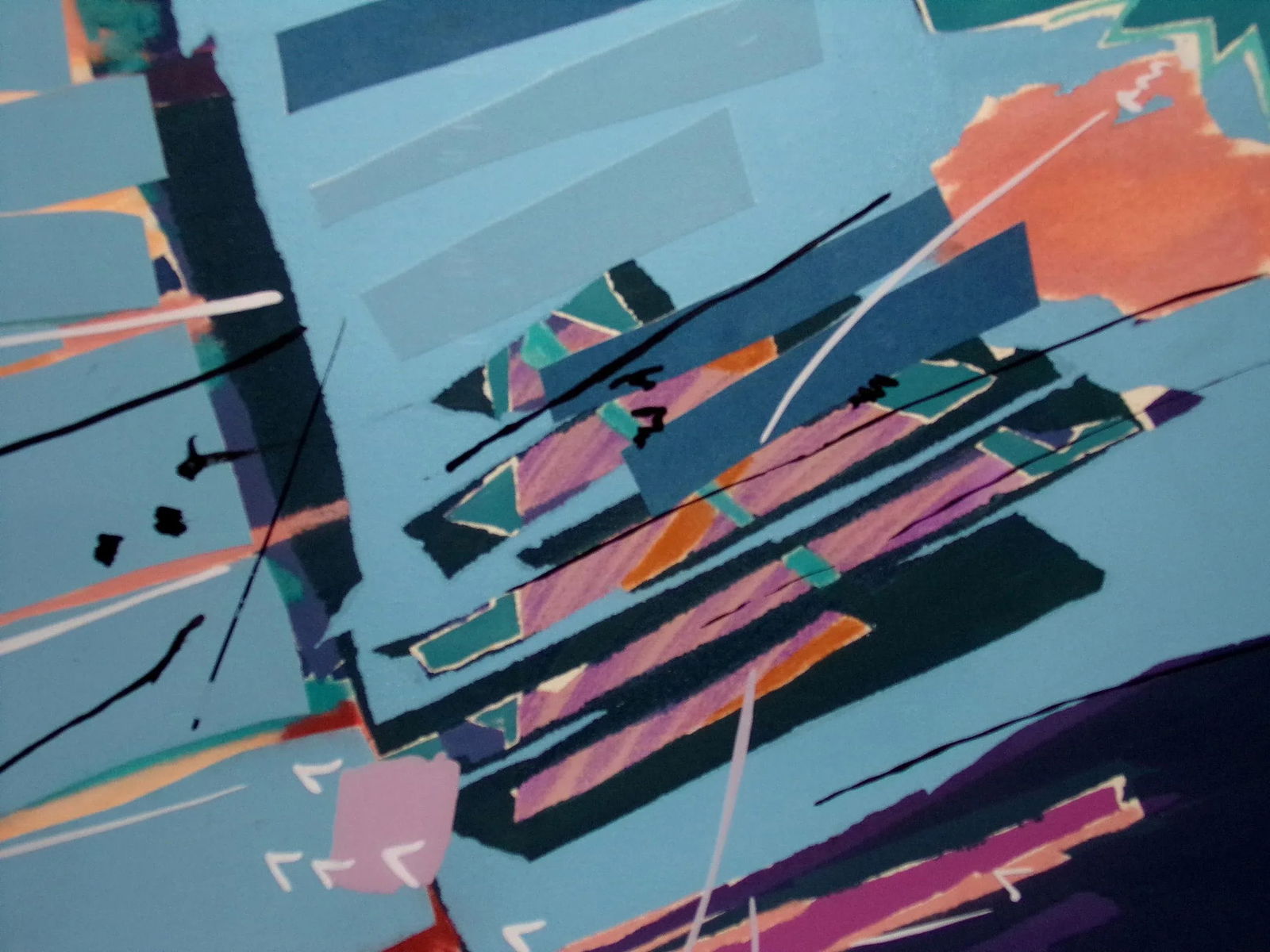 1980s Sally Anderson "Assemblage With Blue" Original Signed Painting - 5