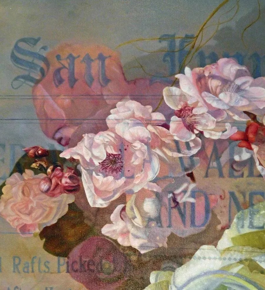 Antal Goldfinger "After the Rain" Flower Canvas Hand Signed Print Framed - 6