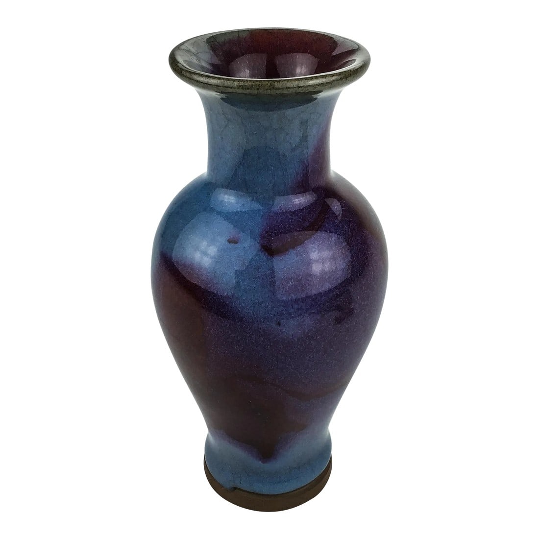 Chinese Antique 19th C Flambe Jun Porcelain Vase (1 of 11)