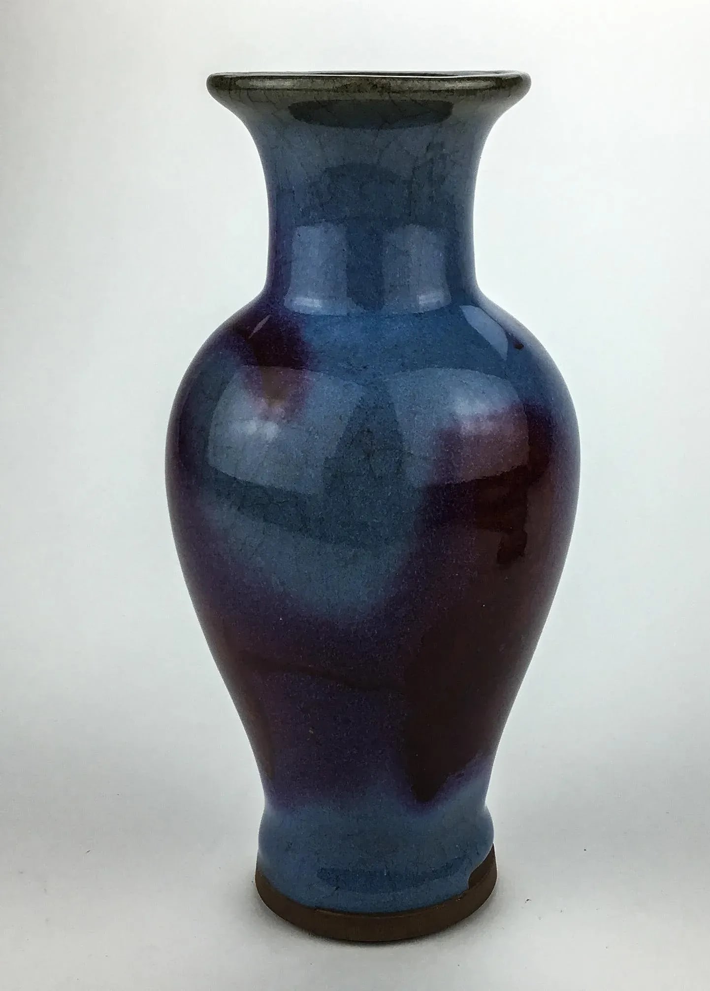 Chinese Antique 19th C Flambe Jun Porcelain Vase - 2