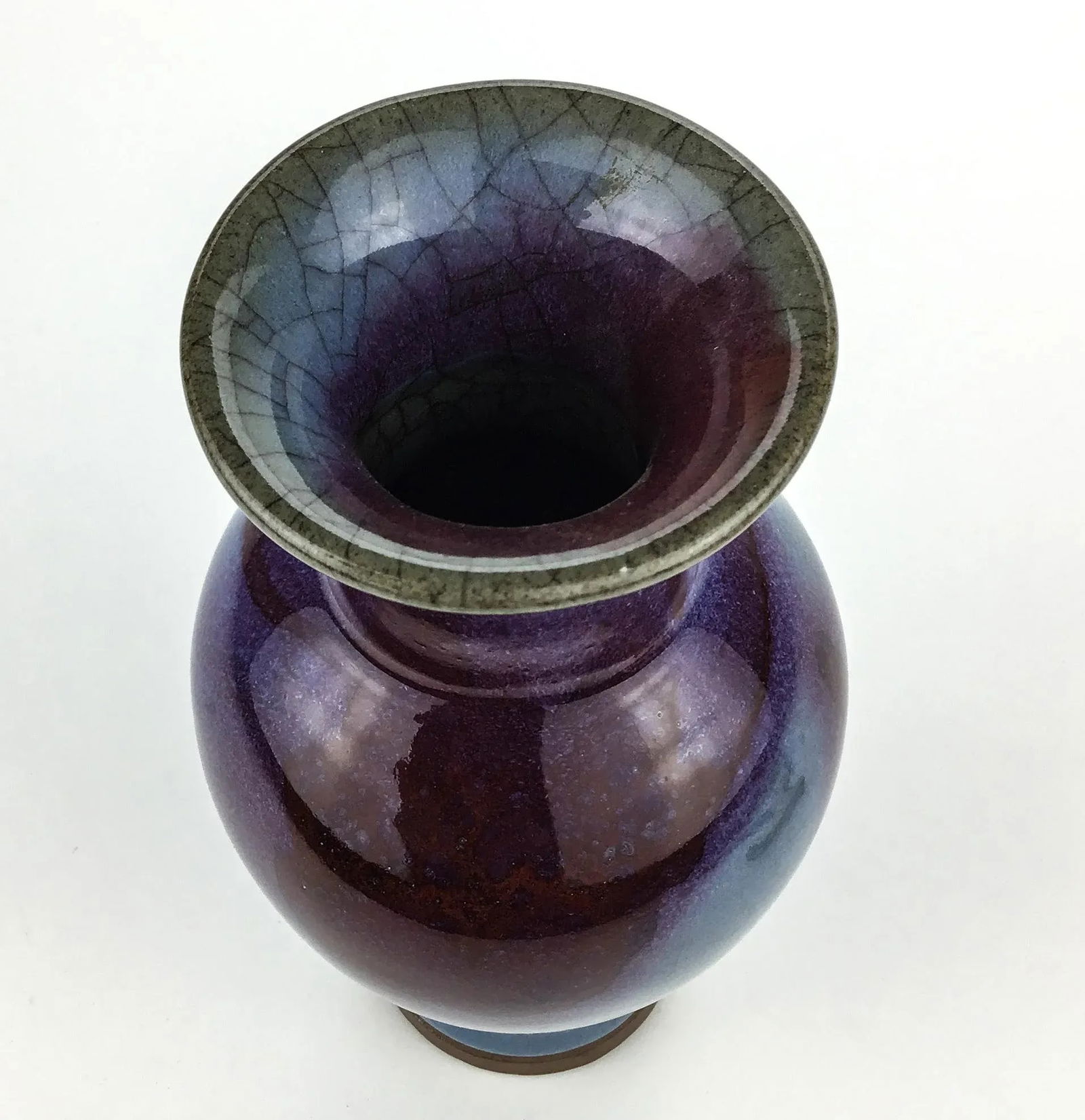 Chinese Antique 19th C Flambe Jun Porcelain Vase - 3