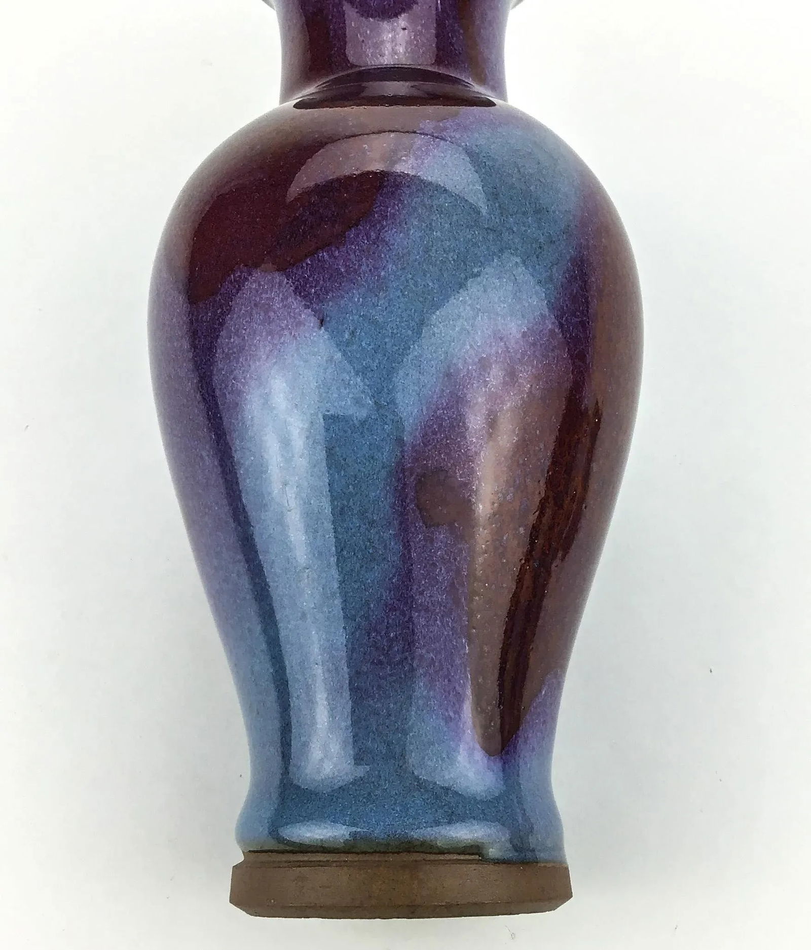 Chinese Antique 19th C Flambe Jun Porcelain Vase - 7