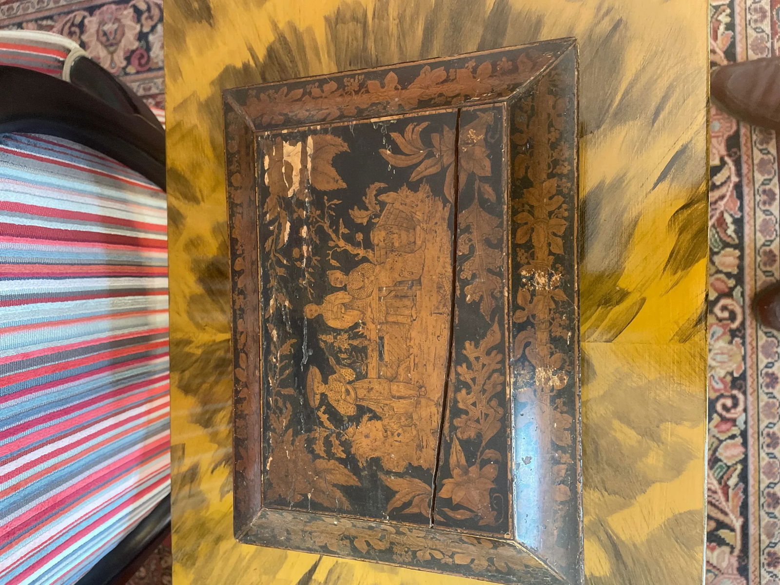 Hand Painted Chinese Export Georgian English Footed Box - 2