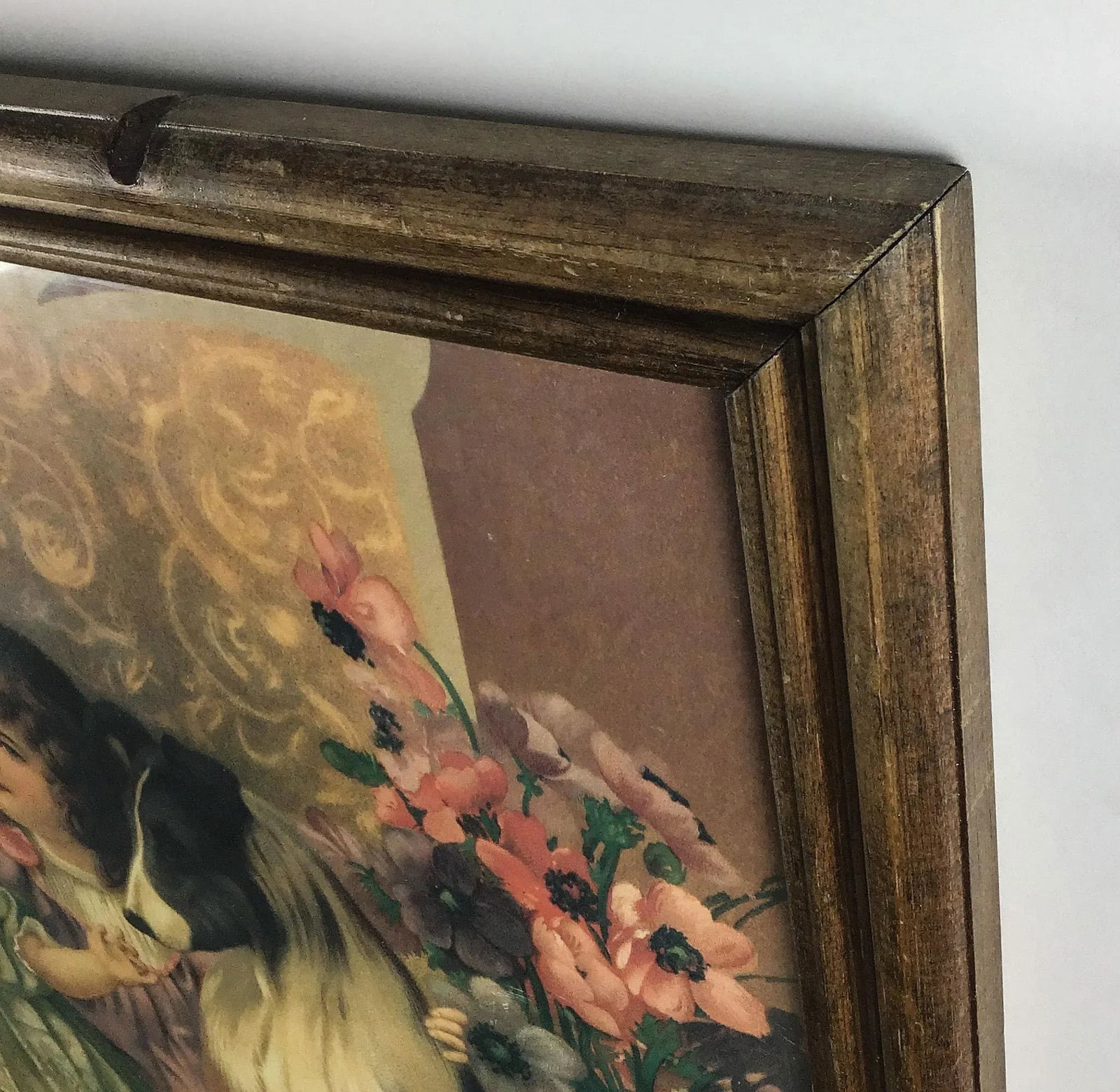 Antique Framed Print Sisters and Collie - 8