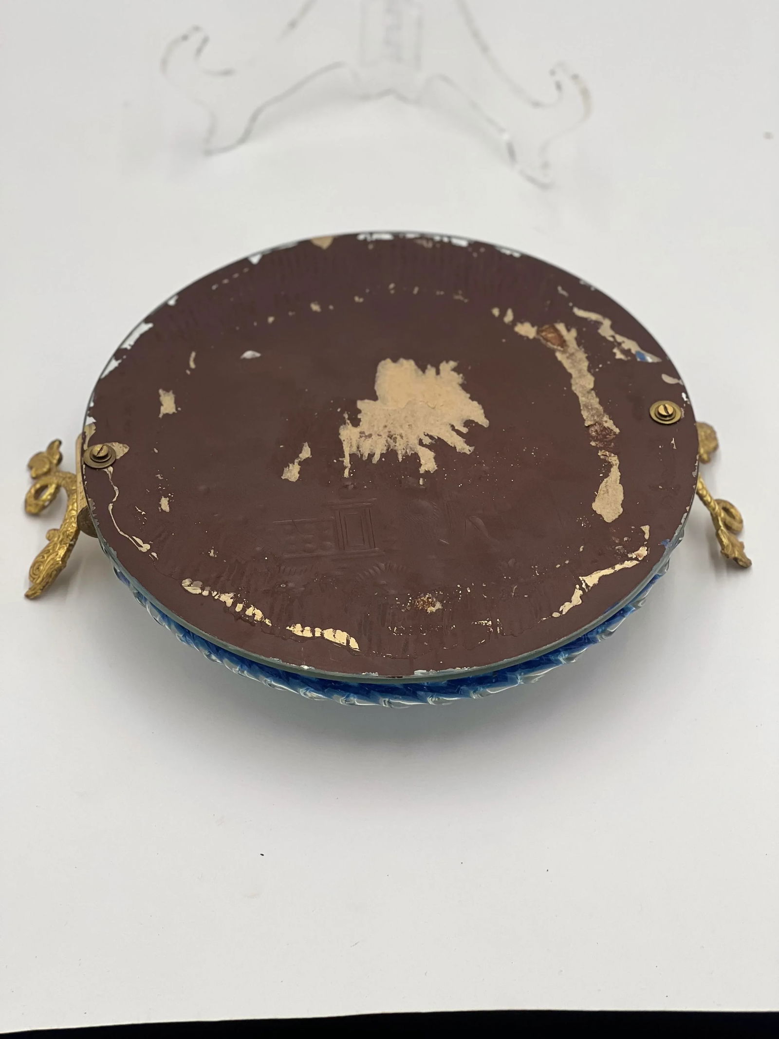 Ercole Barovier Mid Century Venetian Glass & Bronze Dolphin Handled Italian Serving Tray - 7