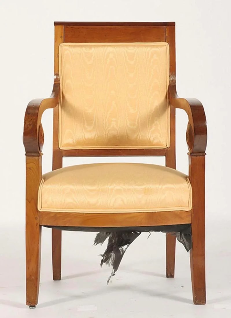 Early 19th Century French Empire or Biedermeier Mahogany Scrollwork Armchair - 5