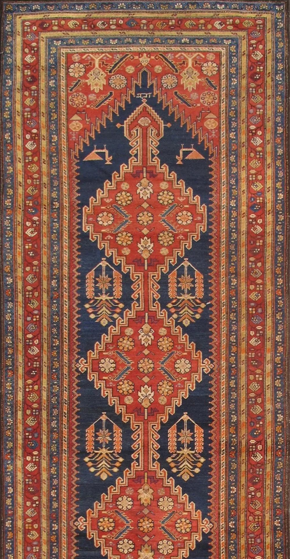 Pasargad Home Vintage Malayer Navy/Rust Runner, 4' 0" X 14' 0" - 2