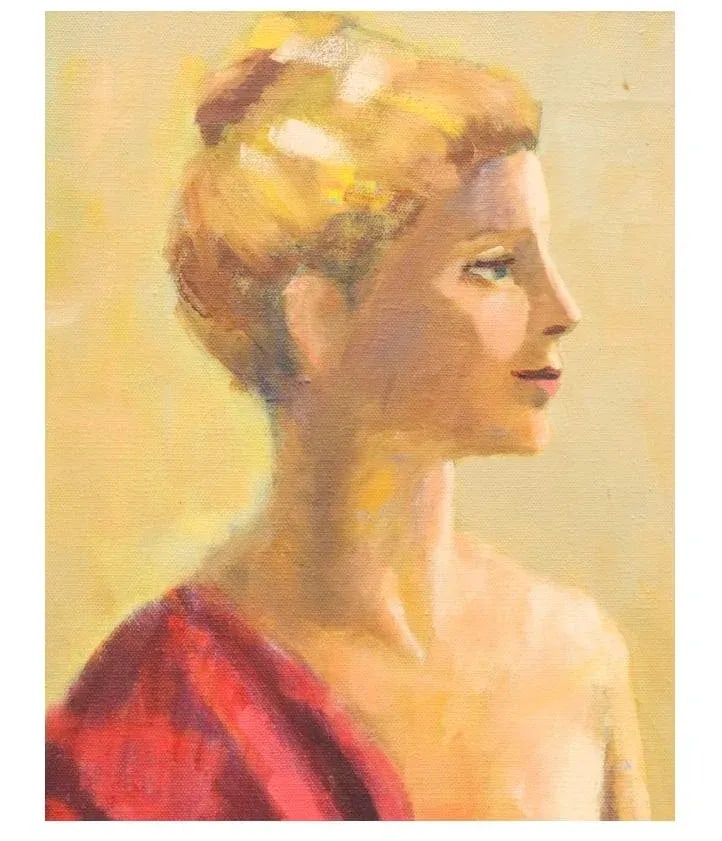 Alvena Seckar 20th Century Nude Portrait Painting of a Woman - 2