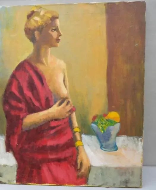 Alvena Seckar 20th Century Nude Portrait Painting of a Woman - 4