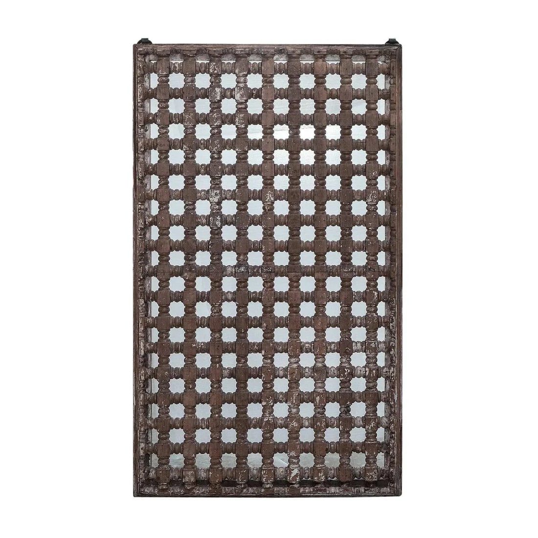 Vintage Hand Carved Lattice Wood Wall Hanging - 4