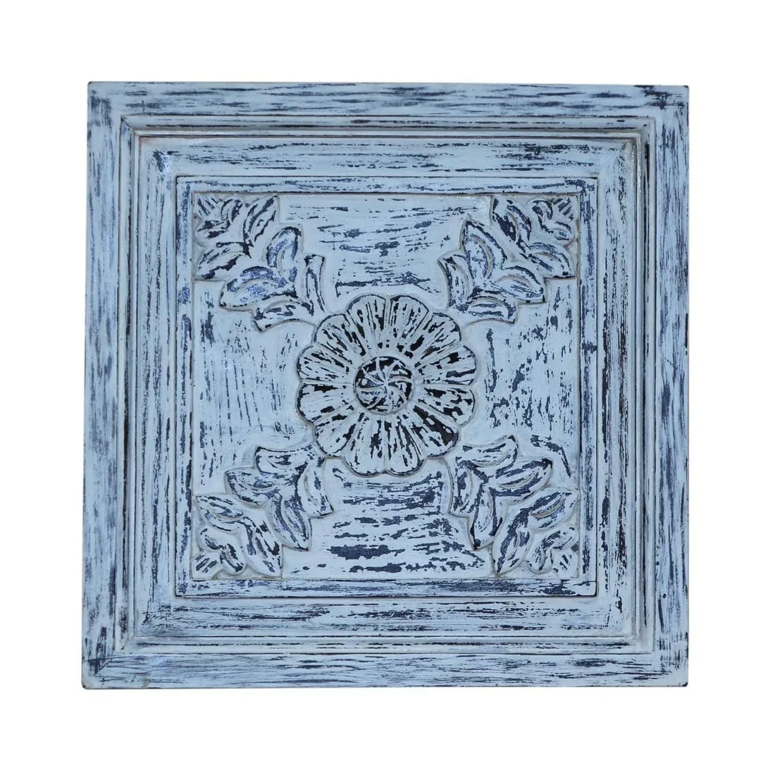 Contemporary Farmhouse Style Hand Carved Solid Wood Distressed Panels - Set of 5 - 7
