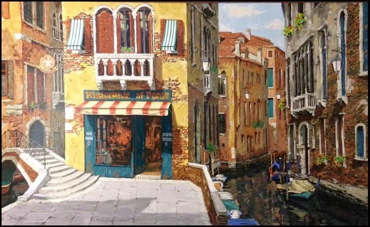 Viktor Shvaiko "Ristrante" 2000 Hand Signed With Custom Frame - 4