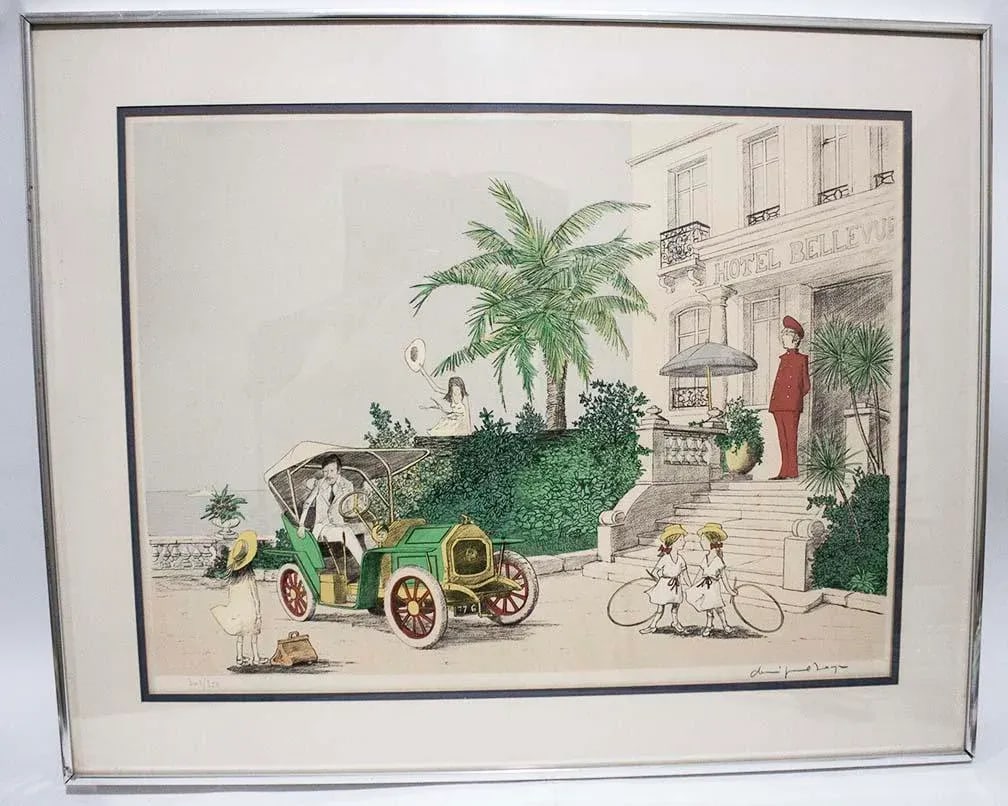 1960s Denis Paul Noyer Signed & No. By Artist, Lithograph 305/350/ Hotel Bellevue - 12