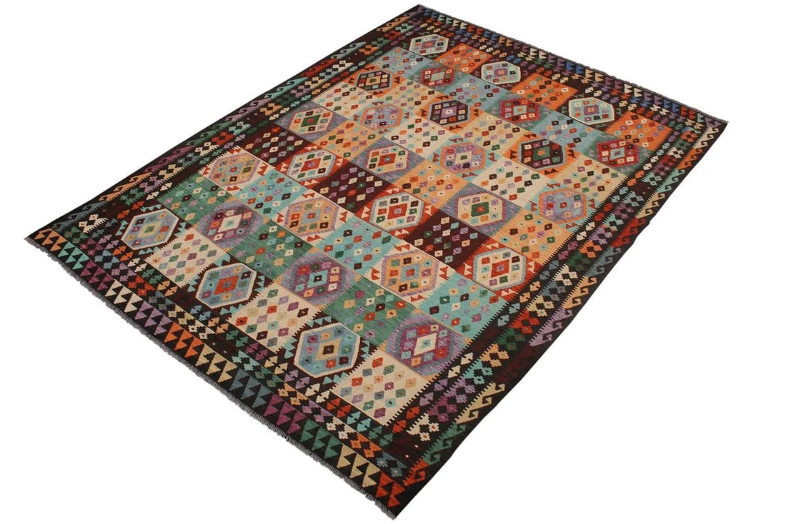 Early 21st Century Kilim Gray Brown Wool Rug - 2