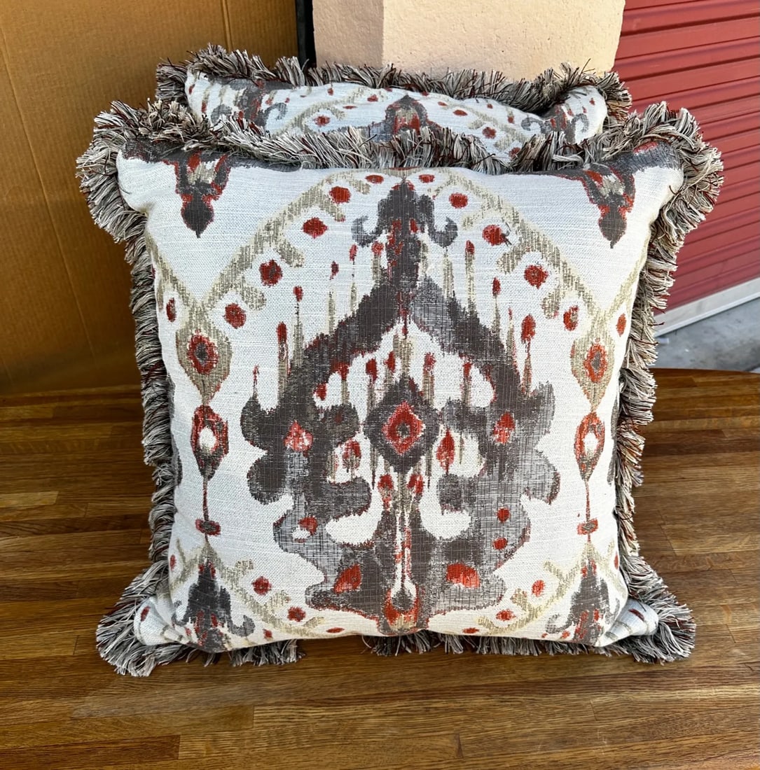 Pair of Bernhardt Ikat Throw Pillows - 2