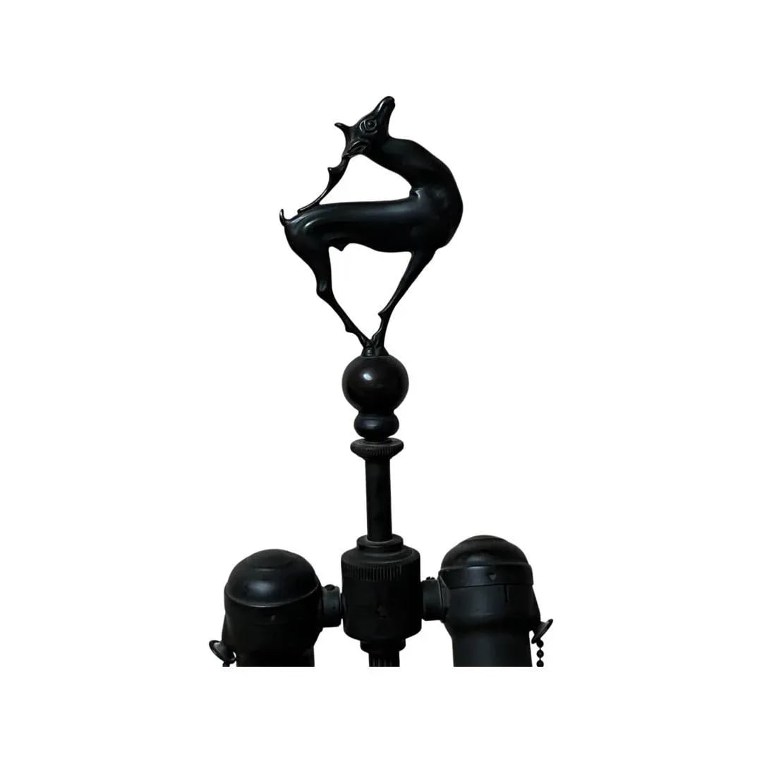 Rene Lalique "Sophora" Amber Glass & Bronze Mounted Table Lamp Circa 1926 - 3