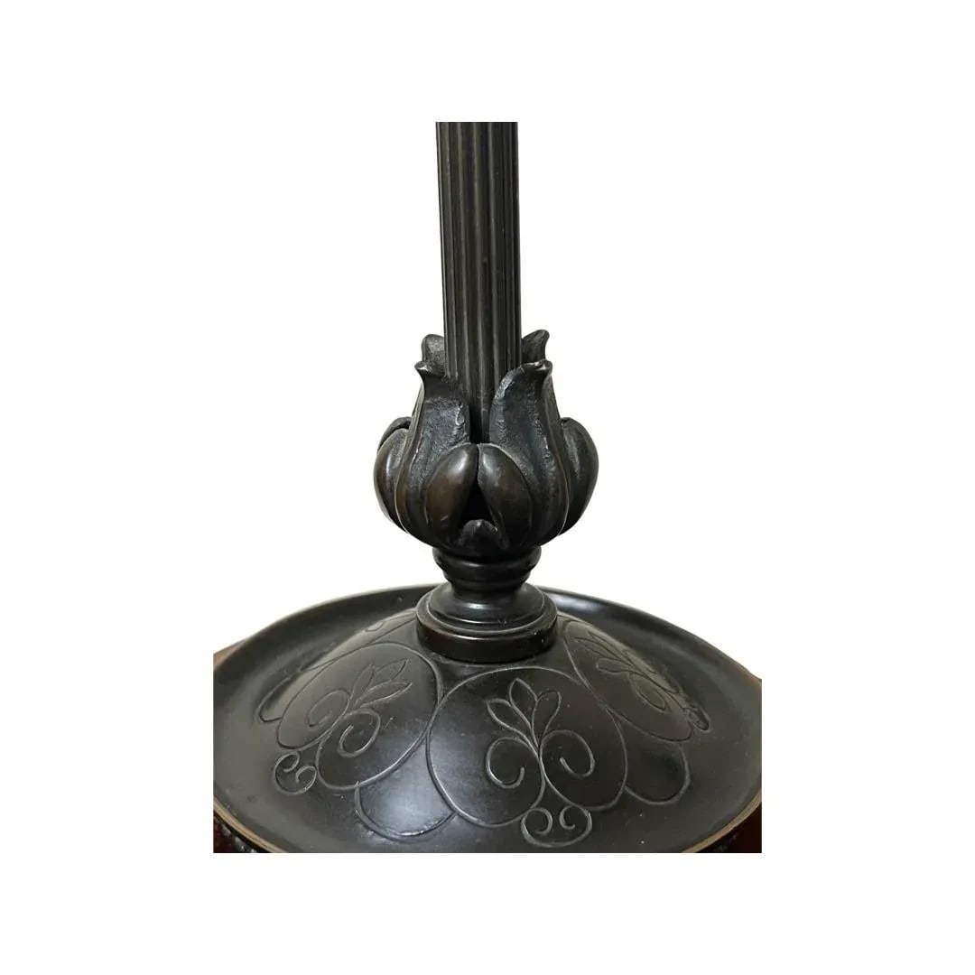 Rene Lalique "Sophora" Amber Glass & Bronze Mounted Table Lamp Circa 1926 - 7