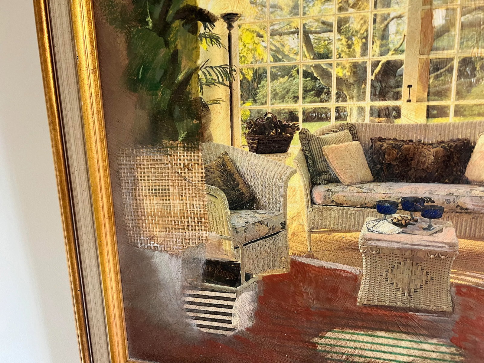 Textile-Enhanced Interior Scene by Sharon Stoneburner – Signed & Framed - 3