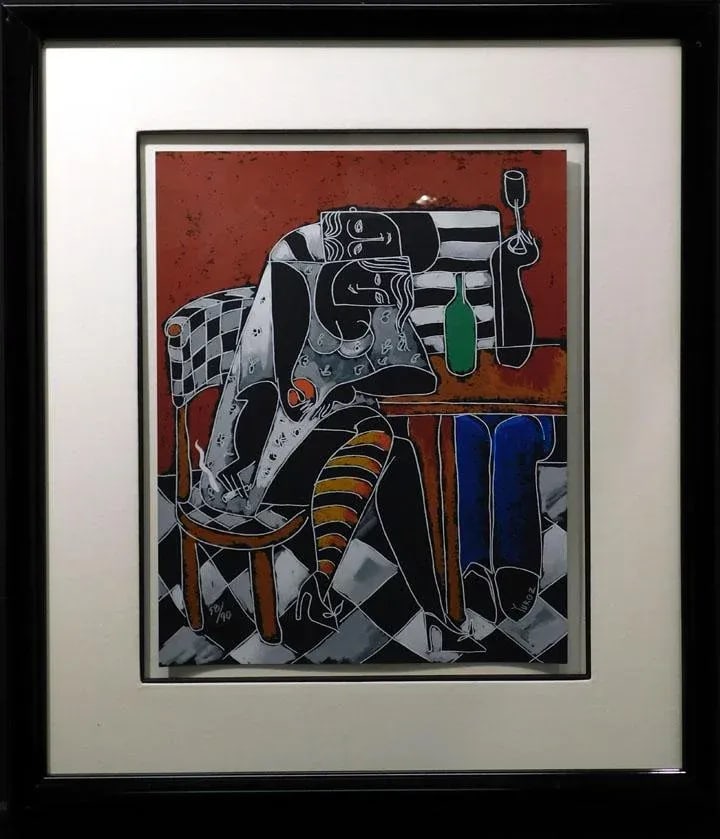 Yuri Yunoz "Romance Street" Set of 4 Abstract Figurative Limited Edition Serigraphs, Framed - 10