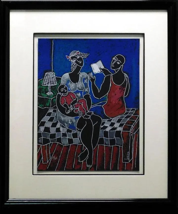 Yuri Yunoz "Romance Street" Set of 4 Abstract Figurative Limited Edition Serigraphs, Framed - 2