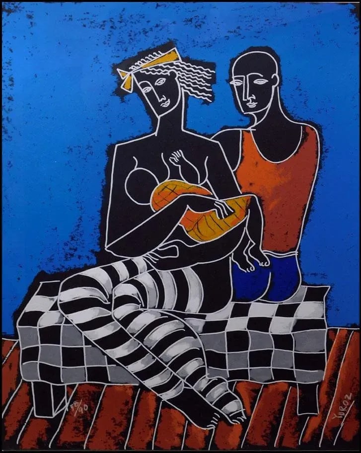 Yuri Yunoz "Romance Street" Set of 4 Abstract Figurative Limited Edition Serigraphs, Framed - 7