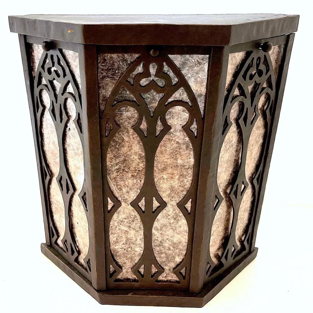 Bespoke Gothic Revival Sconces by Hacienda - Mica-Backed Hand Forged Iron - Pair - 2
