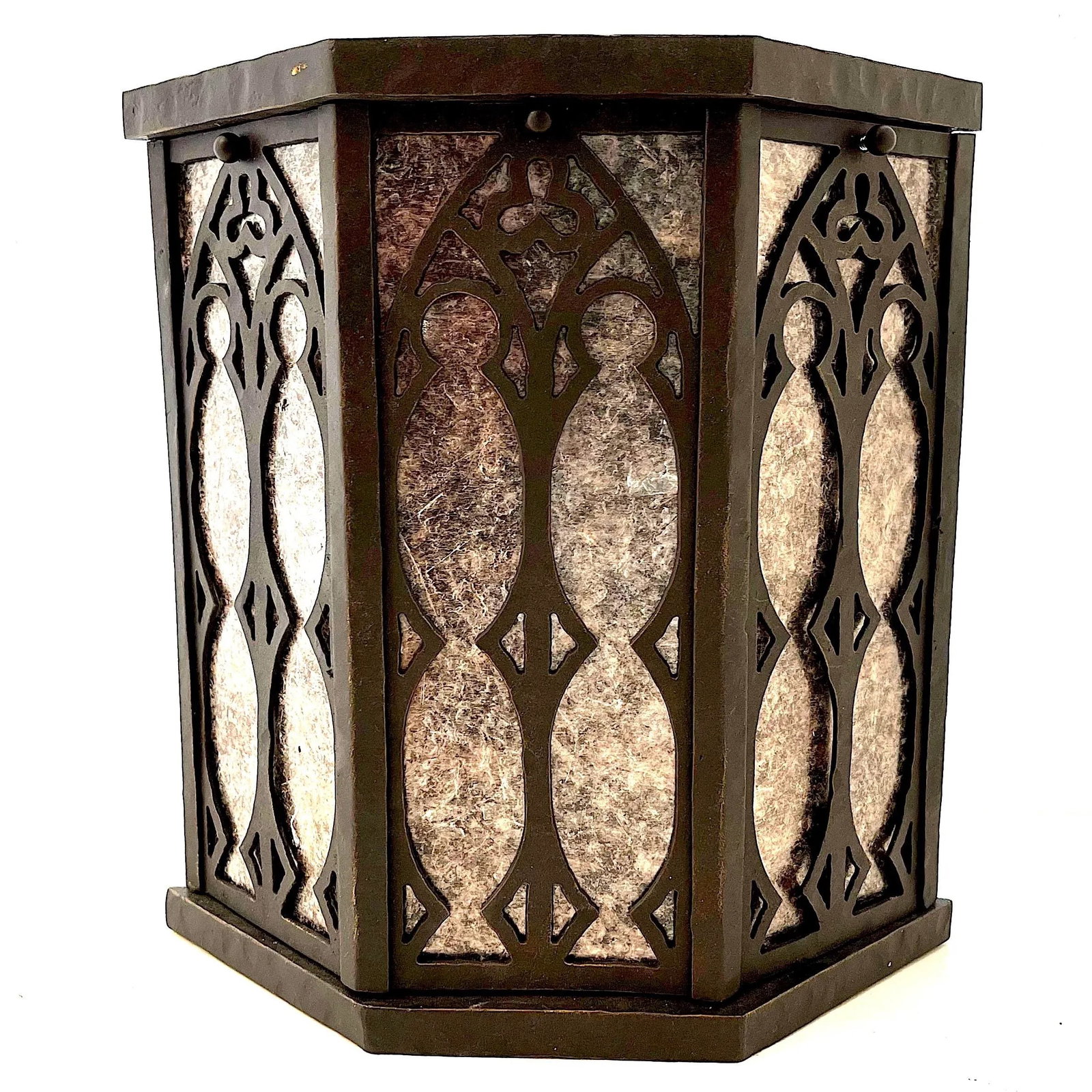 Bespoke Gothic Revival Sconces by Hacienda - Mica-Backed Hand Forged Iron - Pair - 3