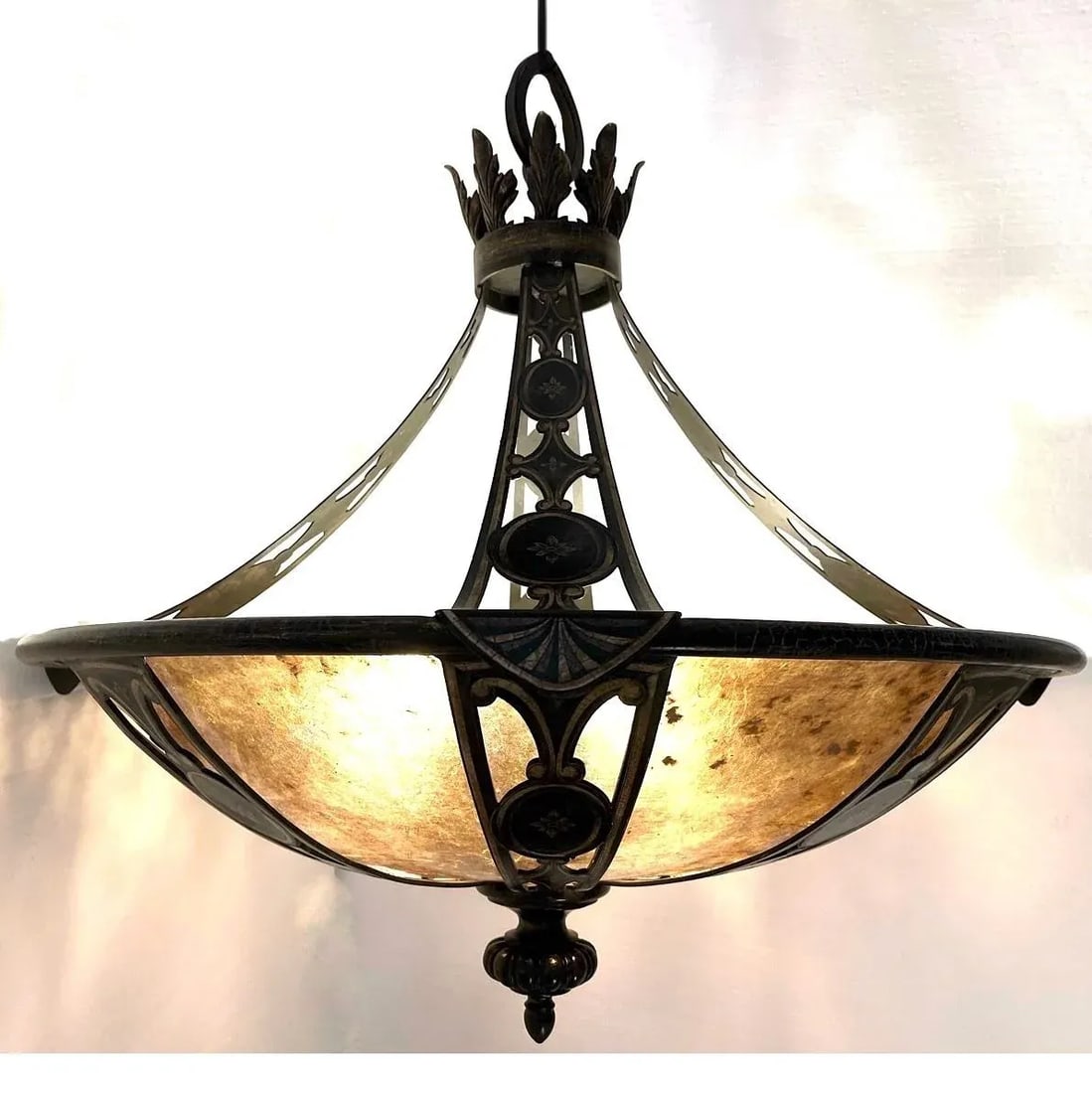 Contemporary Renaissance Inspired Iron & Mica "Avignon" Pendant by Fine Art Lamps - 11