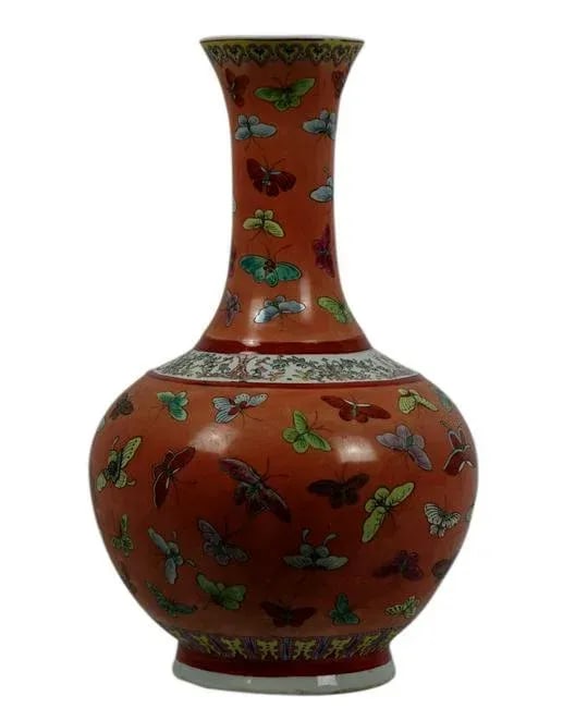 Enamelled Porcelain Vase Guang Xu- 1875 to 1908 - A Pair - 5
