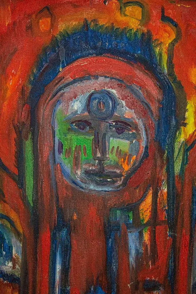 Abstract Figurative Oil Painting New Mexico Artist - Vibrant Colors - 2