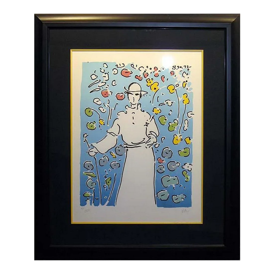 Peter Max "Monk in Garden" Signed Serigraph Pop Art 1974: Monk in Garden by Peter Max Original Limited Edition Vintage Serigraph Hand signed by the artist Framed Size: 40" x 33" Image Size: 27" x 20" Year: 1974 Edition Number: Artist's Proof XXVII Condition