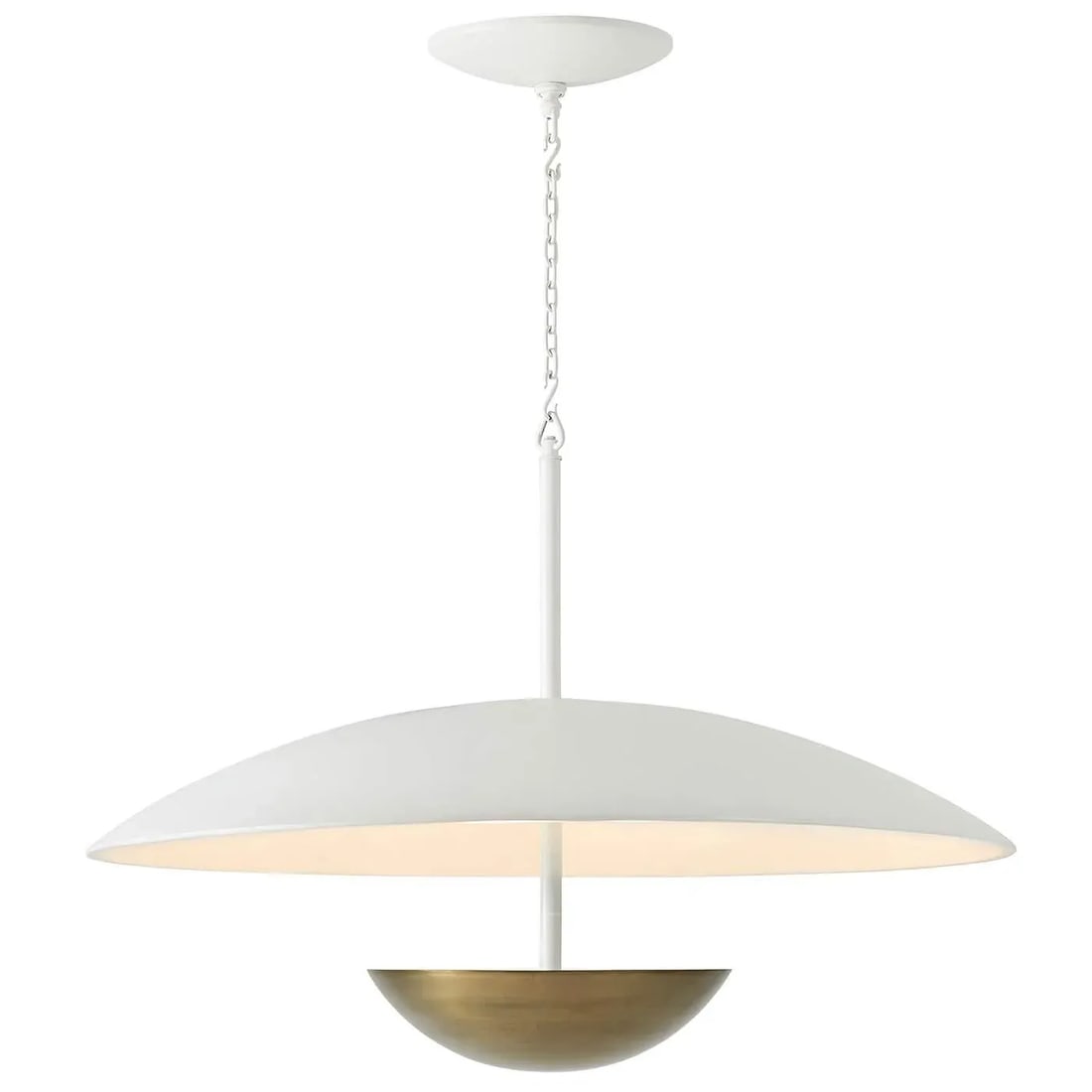 Early 21st Century White Modern Bowl Pendant - 2