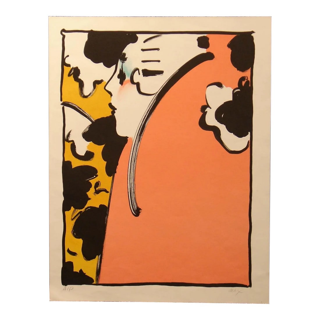 Peter Max "Peach Lady" Hand Signed Fine Art Lithograph: Peach Lady hand signed by Peter Max It is numbered and signed by Peter Max ; the edition number looks a little smudged Hand Signed by the artist Lithograph Paper Size: 26" x 20" Image Size :23.5" x 18