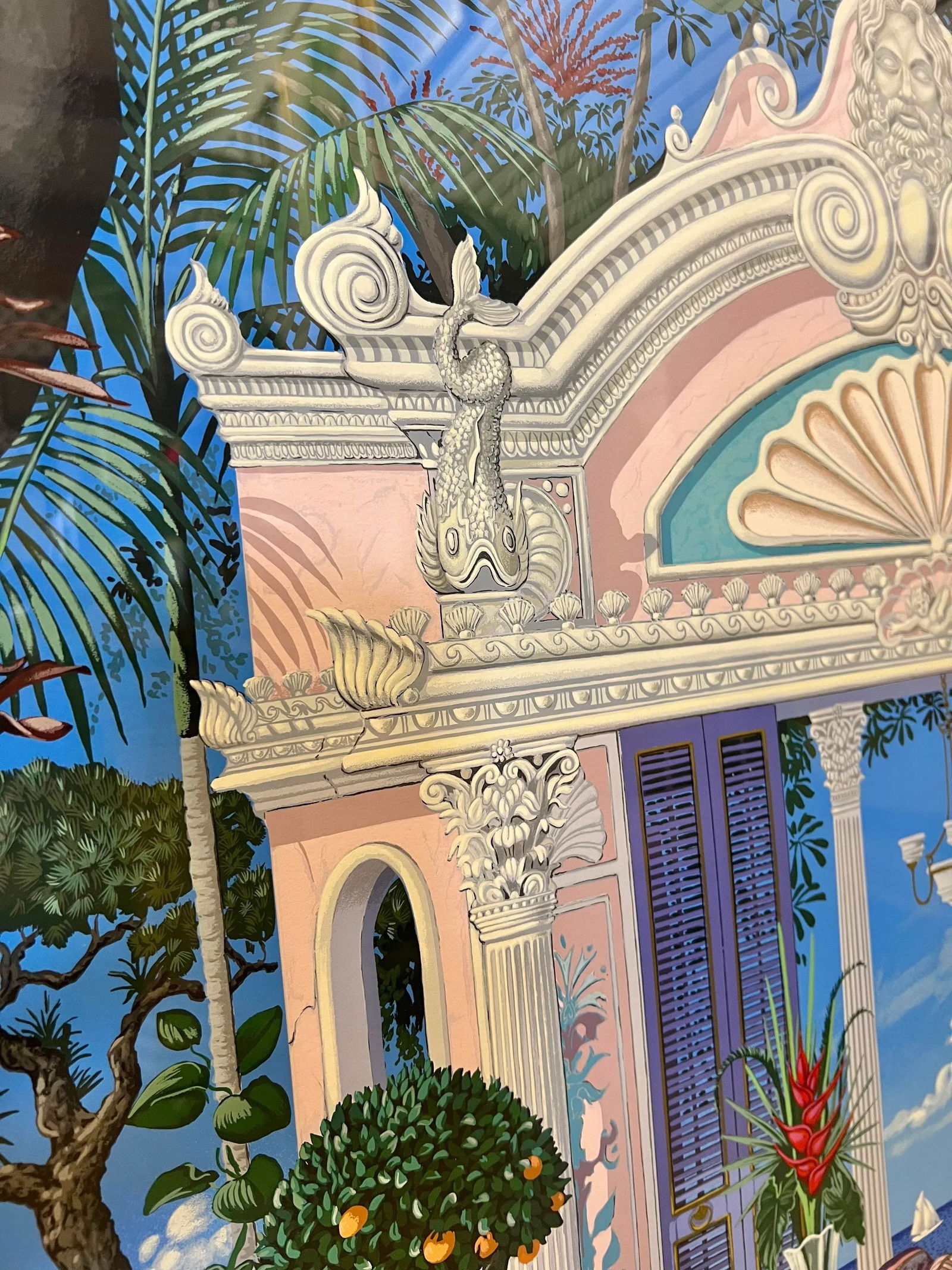 John Kiraly "Temple of Sun" Framed & Signed Whimsical Interior Scene Serigraph - 2