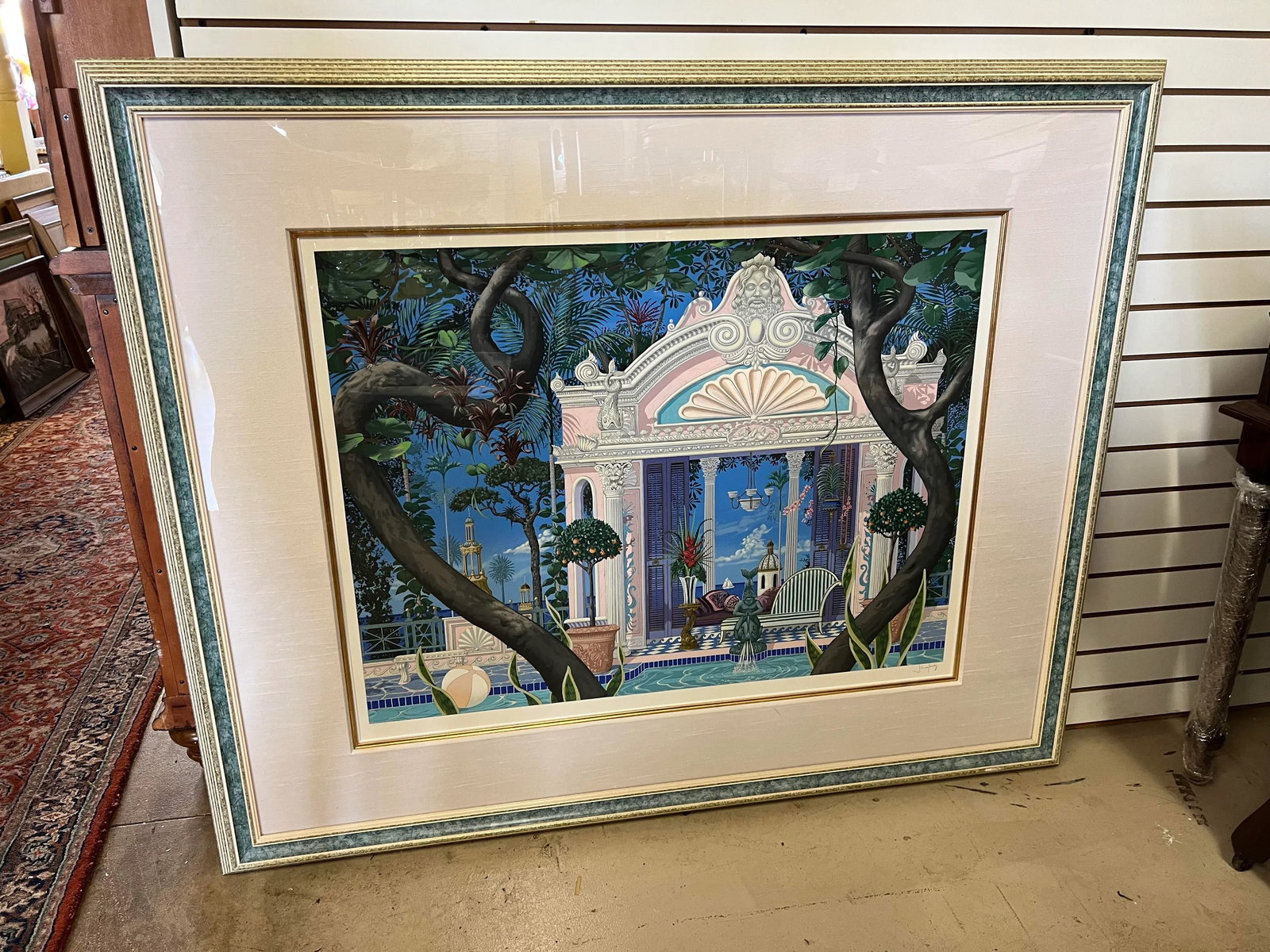 John Kiraly "Temple of Sun" Framed & Signed Whimsical Interior Scene Serigraph - 9