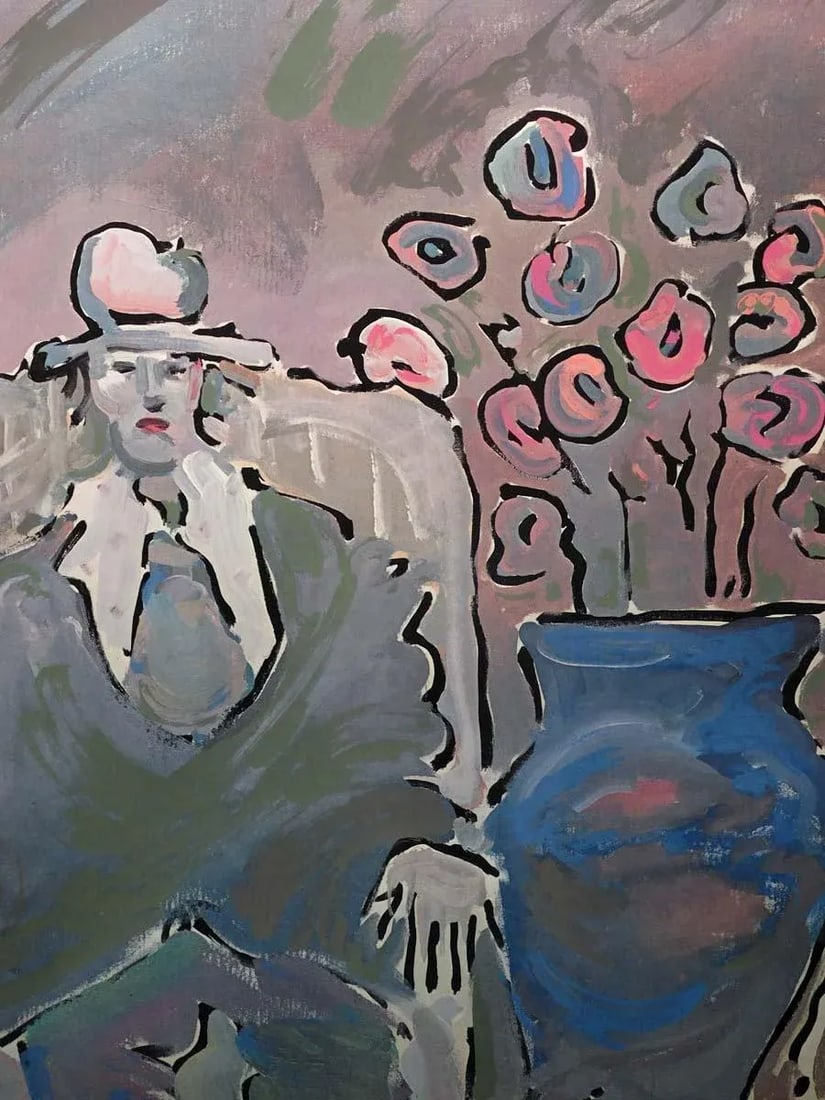 Peter Max "Seated Man" Hand Signed 1981 Serigraph, Custom Framed - 2