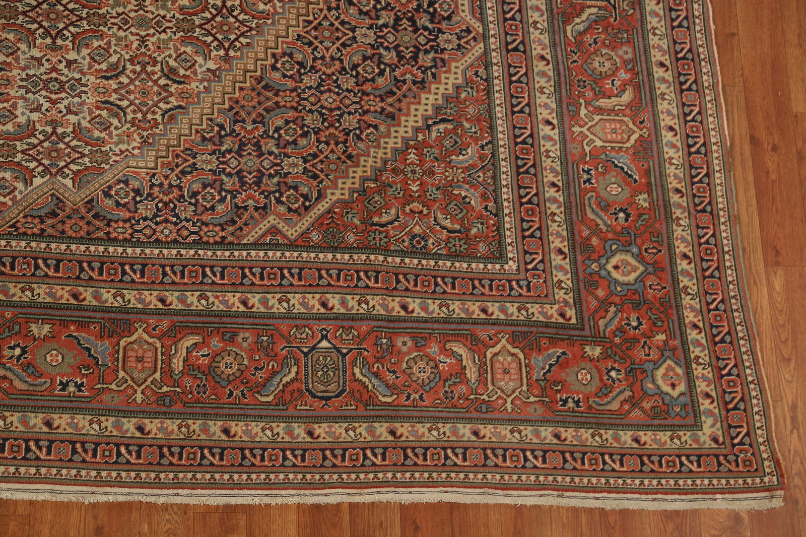 Pre-1900 Antique Vegetable Dye Tabriz Persian Area Rug 9x13 - 5