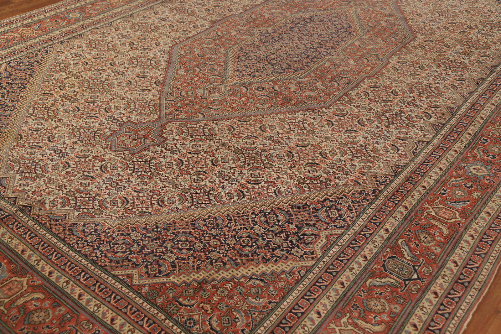 Pre-1900 Antique Vegetable Dye Tabriz Persian Area Rug 9x13 - 7