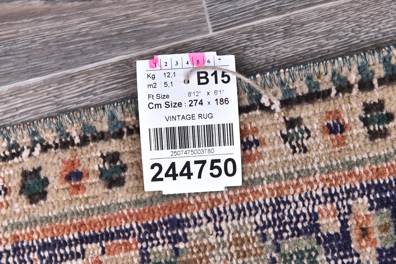 6'1'' x 8'11'' Handmade Vintage Wool Rug - 244750 - 14
