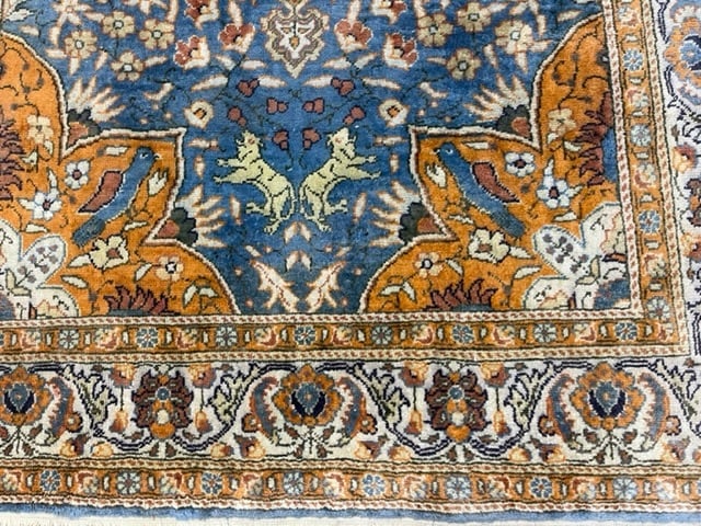Antique Tabriz Design Silk Saysari Rug-5059 - 2