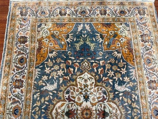 Antique Tabriz Design Silk Saysari Rug-5059 - 5