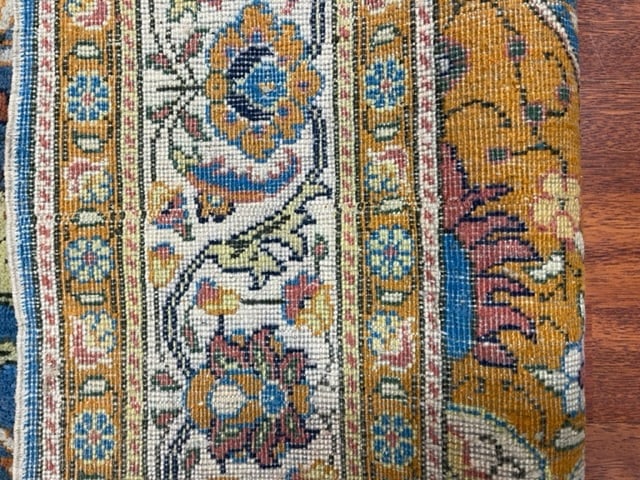 Antique Tabriz Design Silk Saysari Rug-5059 - 9