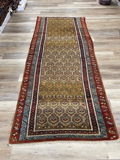 Antique persian Kurd Runner-5268: Title:Antique persian Kurd Runner-5268 Description:An tique persian Kurd runner from northwest Persia, size 3 ft. 8 inches by 8 ft.10 inches, circa 1920 in excellent condition with missing last two ou