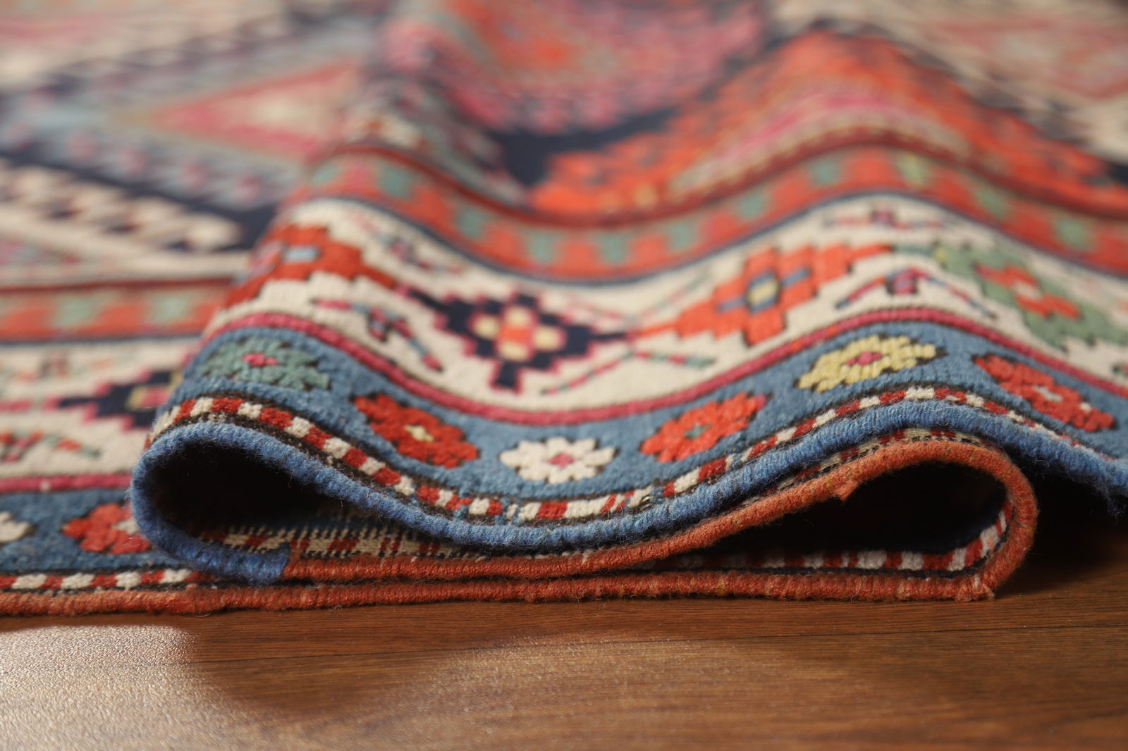 Pre-1900 Antique Kazak Vegetable Dye Runner Rug 3x7 - 13