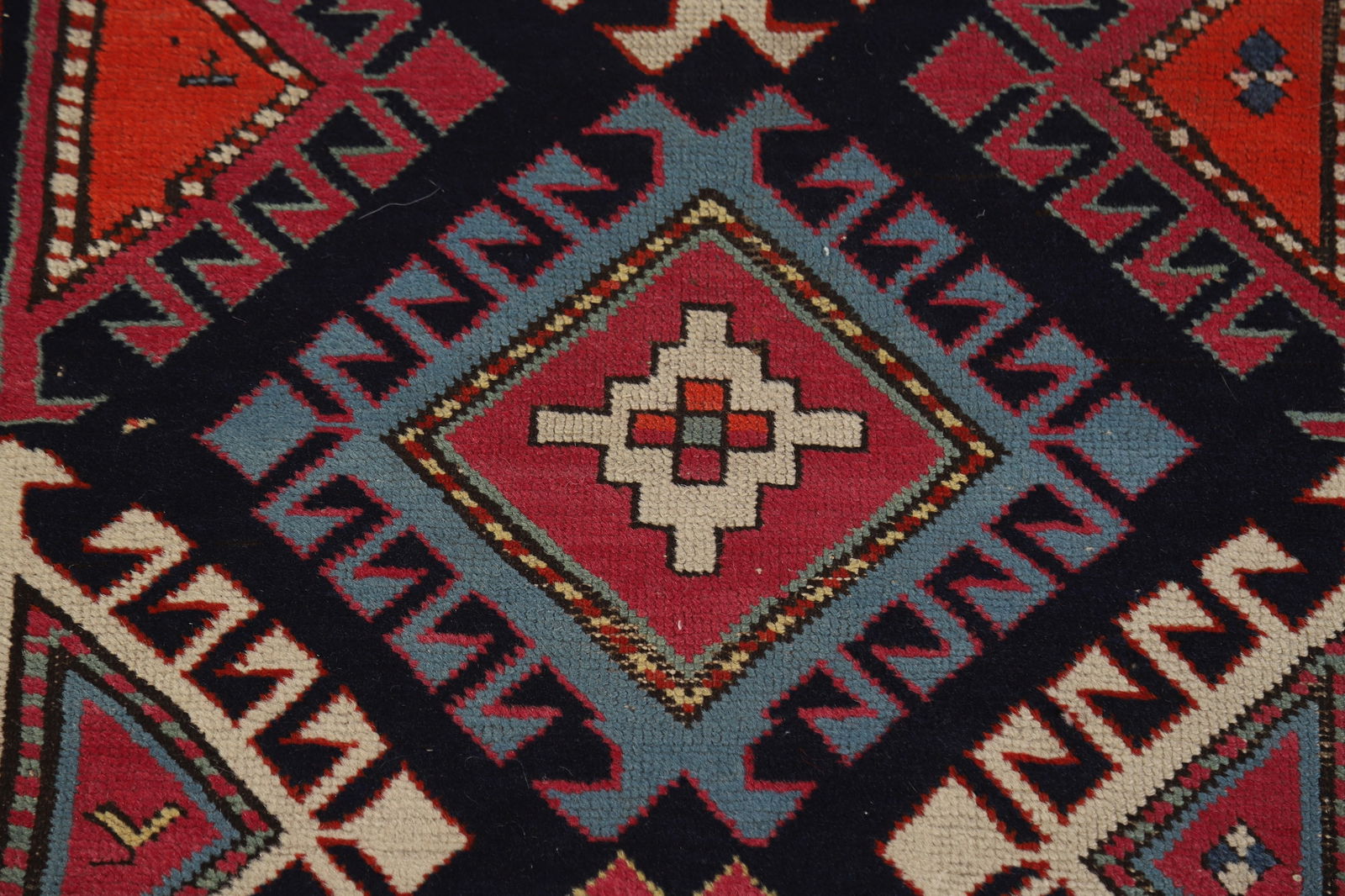 Pre-1900 Antique Kazak Vegetable Dye Runner Rug 3x7 - 8